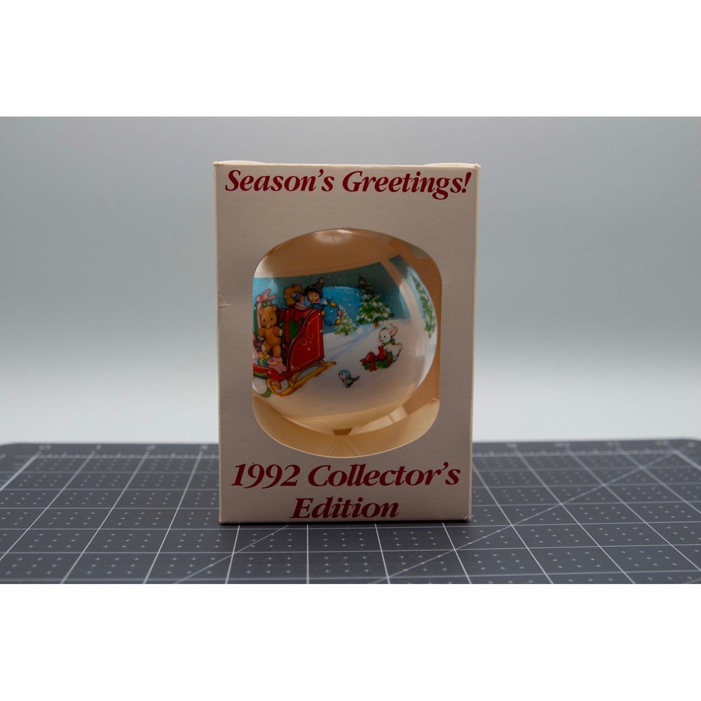 Vintage 1992 Campbell Kids Collectors Edition Christmas Ornament Sleigh Scene